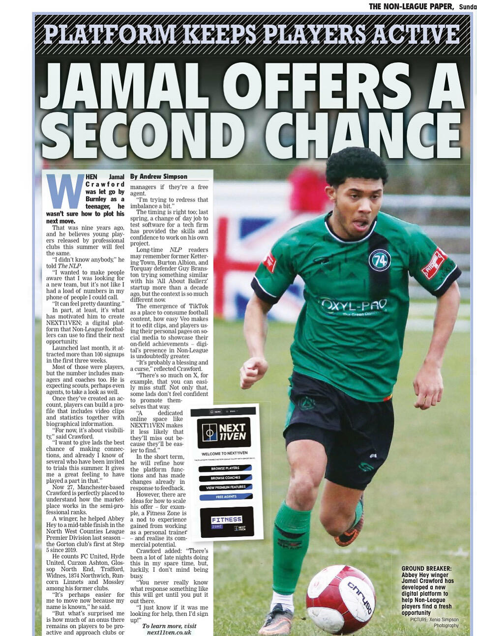 NEXT11VEN featured in The Non-League Paper